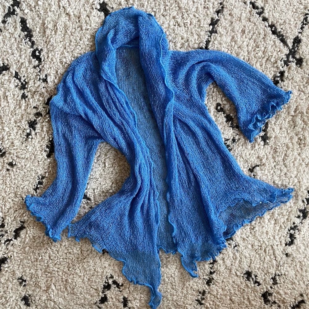 STRETCHY SHEER RUFFLED BLUE FAIRY TOP 🧚